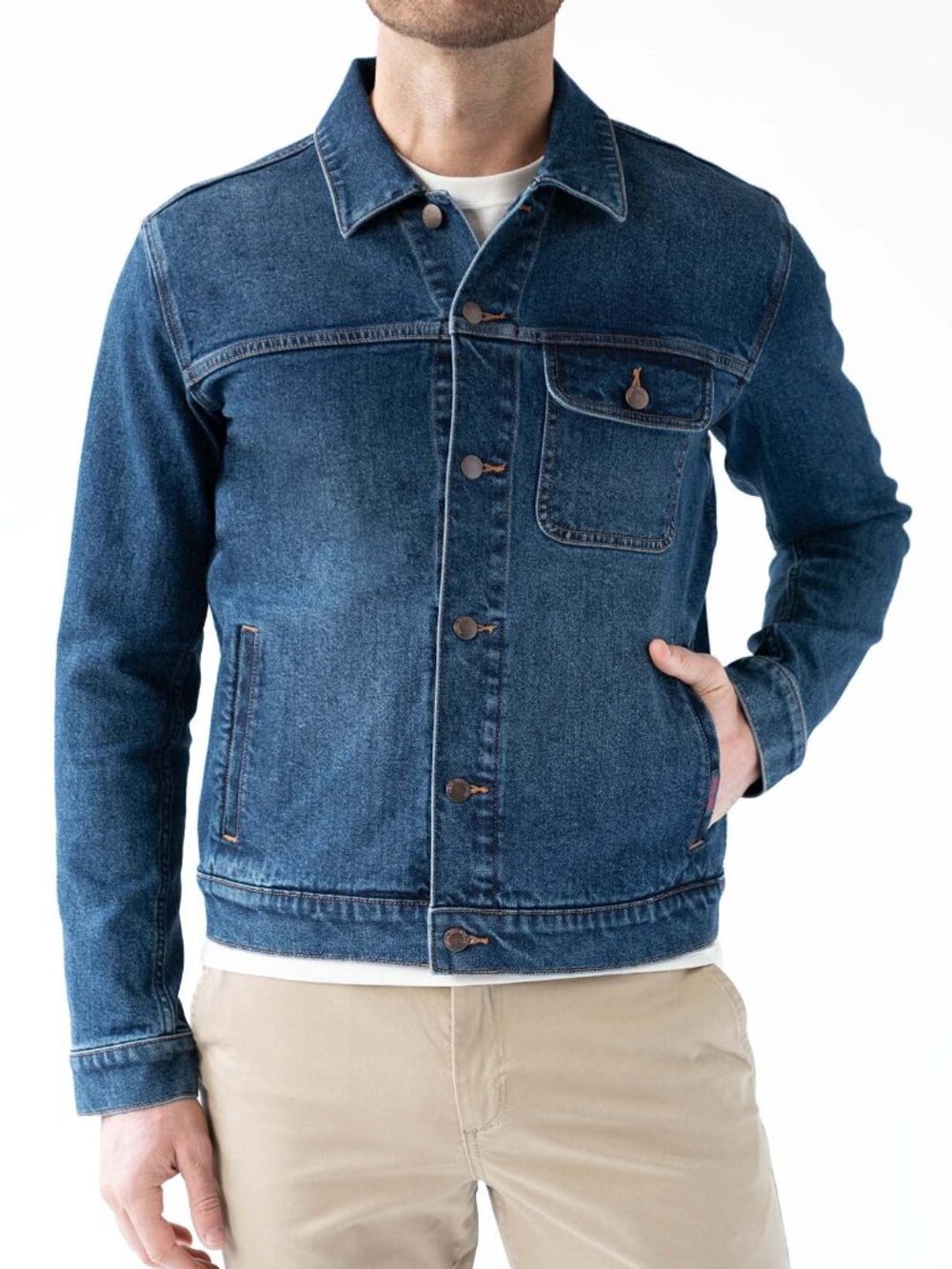 Devil-Dog Dungarees Denim Trucker Jacket - Thunderhead Medium